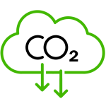 Cartoon showing CO2 falling from cloud