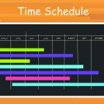 Chart showing time schedule